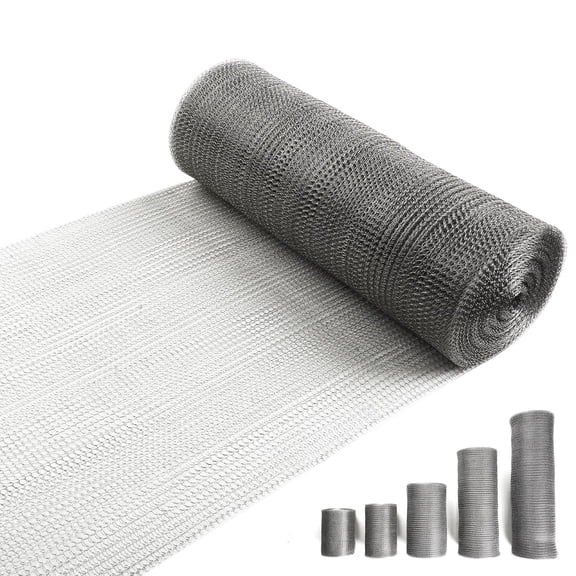 12" X 50 ft 304 Stainless Steel Mesh, Wire Mesh for Rodent, Hole Fill Fabric Gap Blocker, Double Layer Metal Mesh Roll, Flexible Stretchy for Garden House and DIY