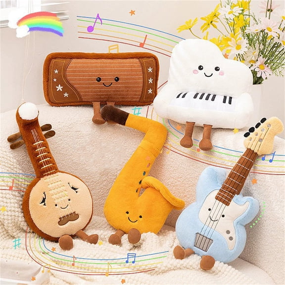 12 X 6 Inch Plush Stuffed Animals Soft Musical Instrument Toys Kids Birthday Gift Cute Home Decor for Bedroom Living Room Birthday Gift for Sister Adult 1 Pack