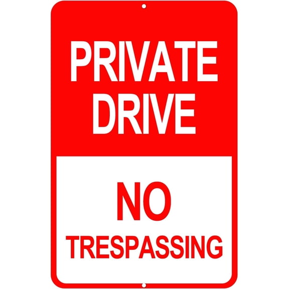 12'' X 8''Private Road No Trespassing Sign, Rust Free Heavy Duty Aluminum Private Road Reflective Warning Signs (B)