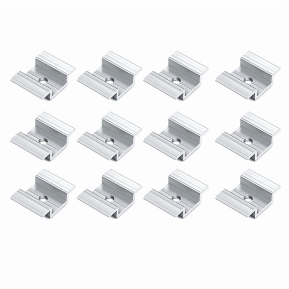 12 X Aluminium Alloy Centre Clamp PV Solar Panels for All Frame Heights, Solar Panels Bracket for Solar Panels Roof