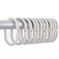 thumbnail image 1 of 12 X SHOWER CURTAIN PLASTIC HOOKS Set Rings C Shape Black Clear Bath White G3K3, 1 of 1