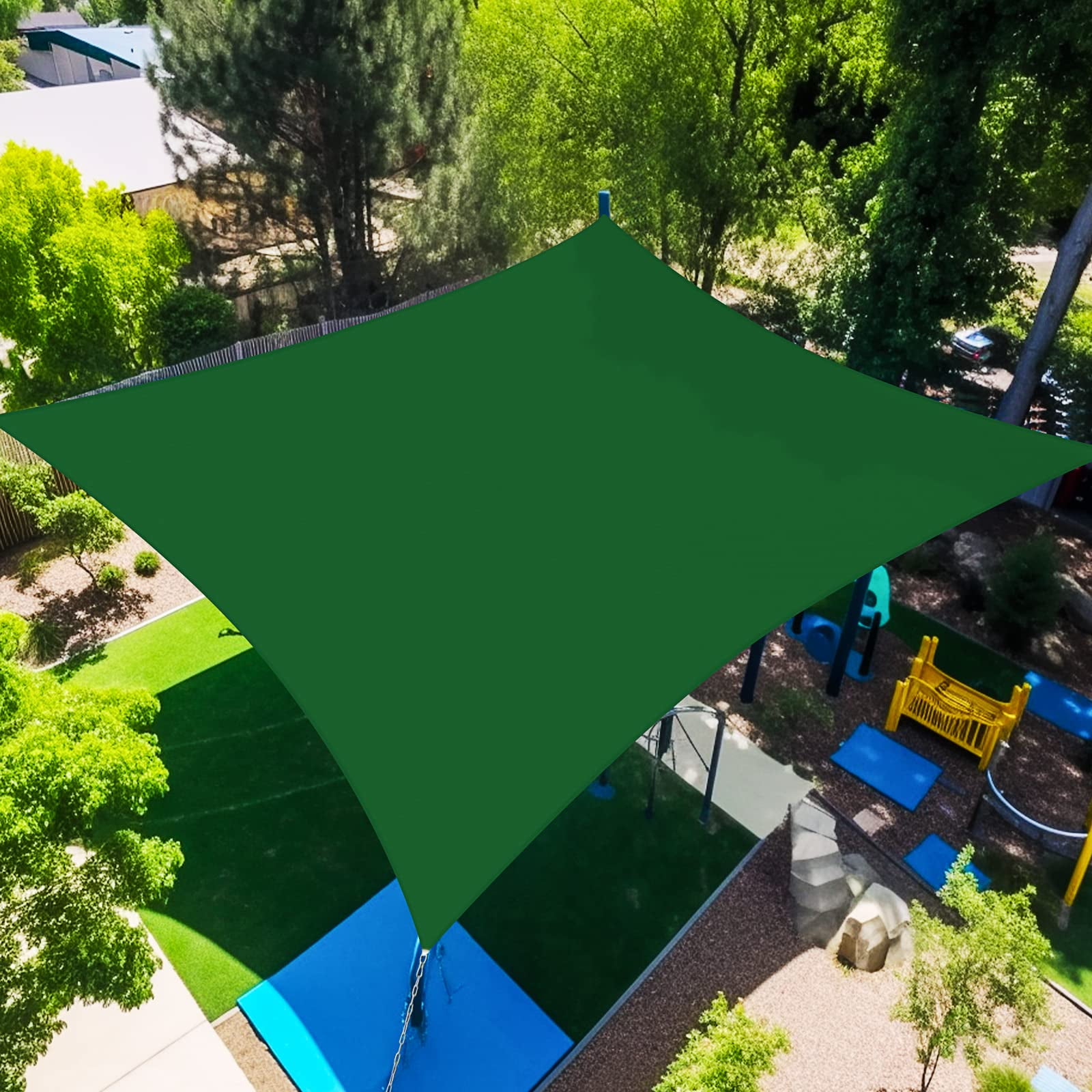 12'X12' HDPE Sunshade Sail, Dark Green
