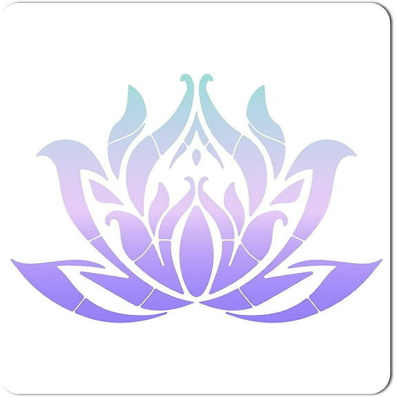 12"X12"Lotus Flower Stencil Mandala Sacred Templates Reusable Plastic Drawing Painting Stencils Template for Painting on Card Wall Fabric Tile Canvas Crafts DIY Home Decor