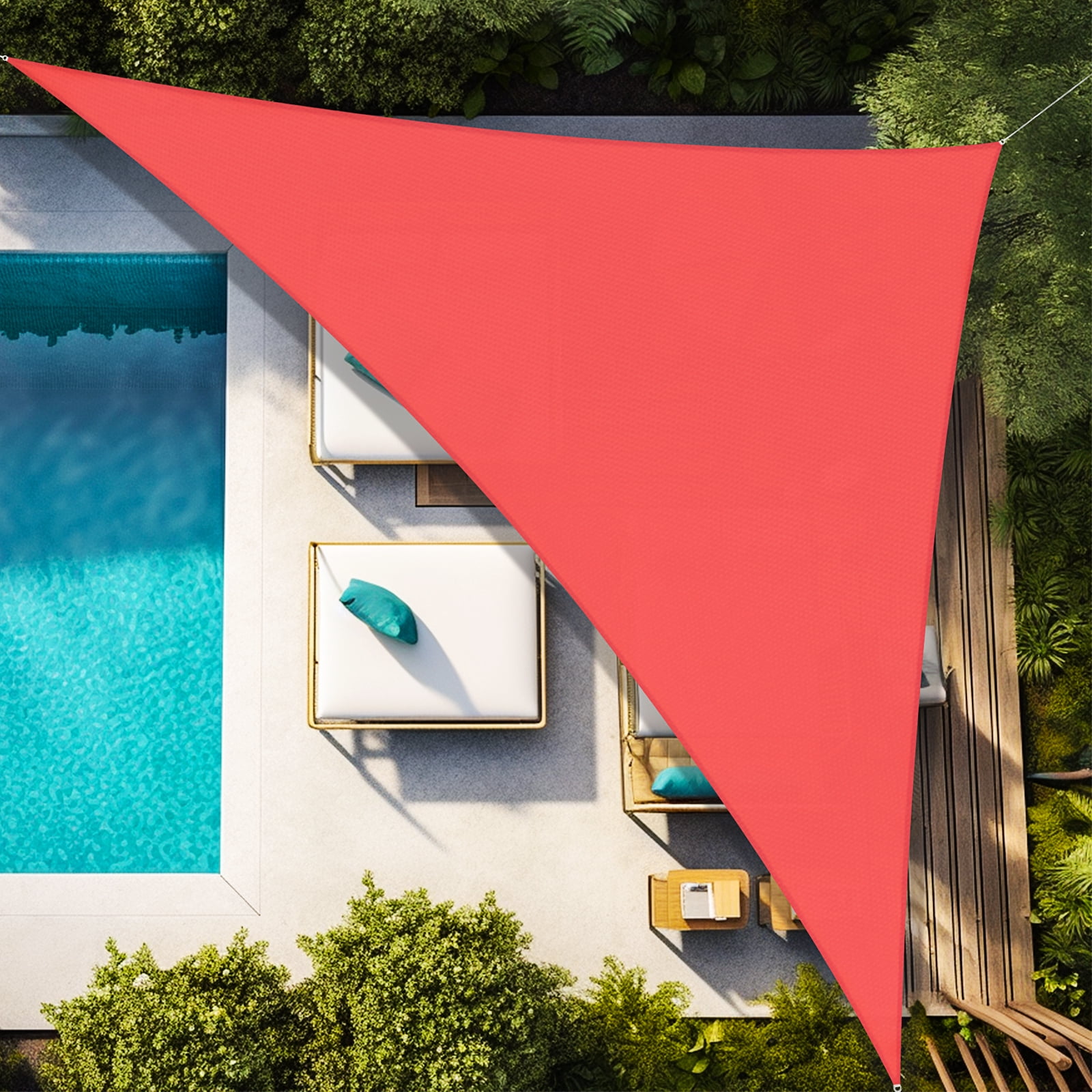 12'X12'X12' HDPE Sunshade Sail, Scarlet