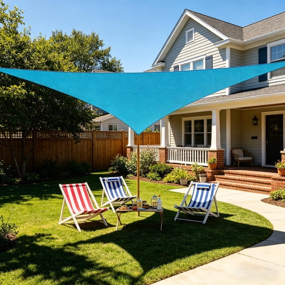 12'X12'X12' Triangle Premium Sun Shade Sail Canopy, breathable UV protective shade cloth for patio and backyard, durable outdoor sunshade in sand tone for deck garden leisure use