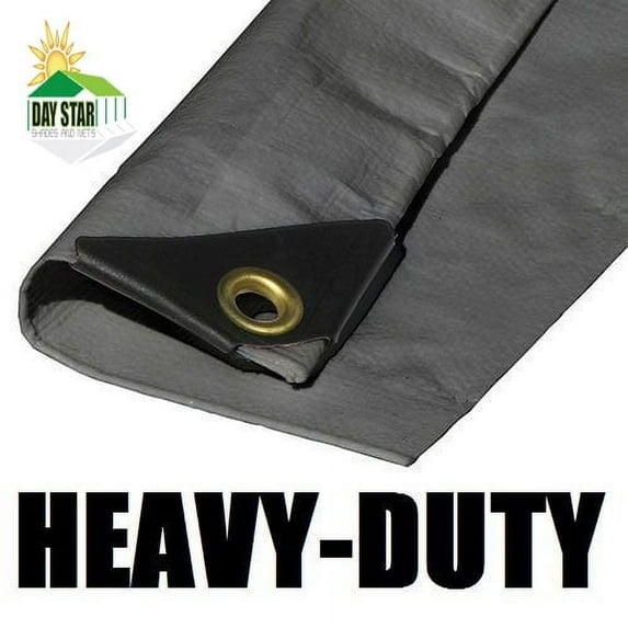 12'X26' Silver Tarp EXTRA Heavy Duty 12 mil 3 Ply Coated Reinforced Canopy 6 oz 3 Layer
