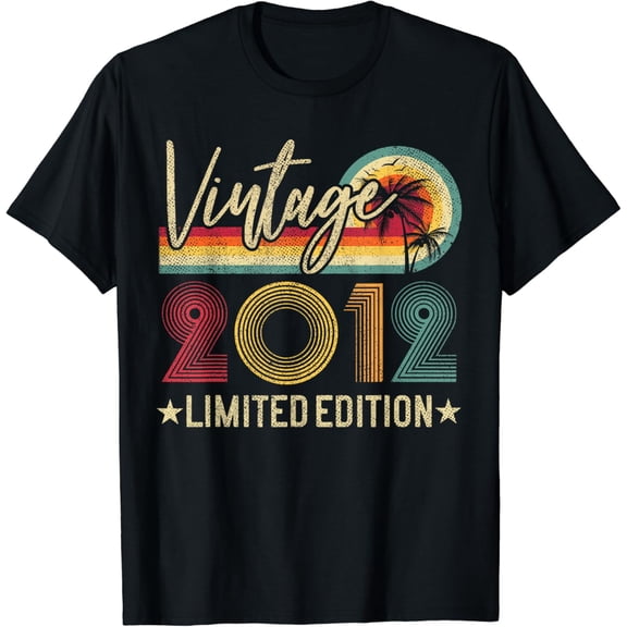 12 YEARS 12TH BIRTHDAY LIMITED EDITION 2012 T-Shirt mens t shirt，black，women，funny，misfits，men，journey