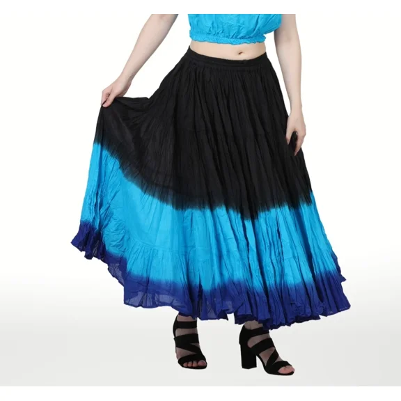 12 Yards ATS Jaipur Tribal Belly Dance Cotton Dip Dye,Bohemian Gypsy long Skirts BFR