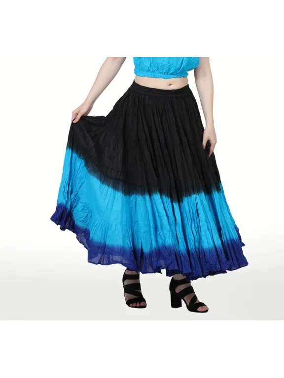 12 Yards ATS Jaipur Tribal Belly Dance Cotton Dip Dye,Bohemian Gypsy long Skirts BFR