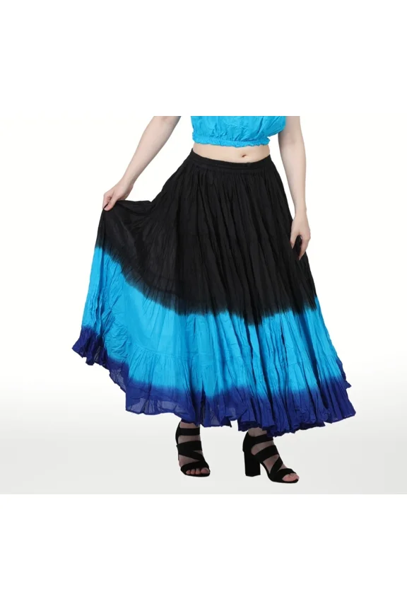 12 Yards ATS Jaipur Tribal Belly Dance Cotton Dip Dye,Bohemian Gypsy long Skirts BFR