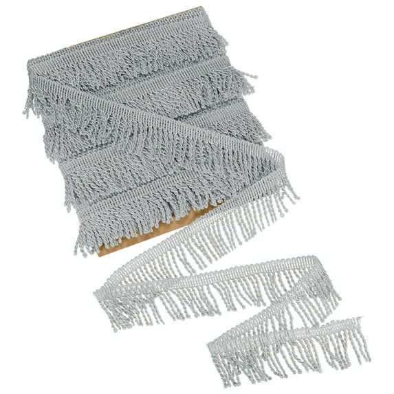 Uxcell 1 Count Curtain Fringes Fringe Trim for Sofa Clothes Grey 12 Yards