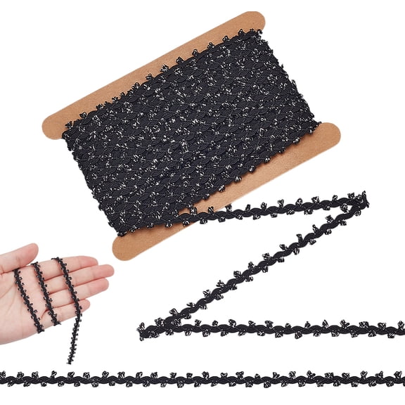 12 Yards Tiny Lace Trim 1/4 inch Wide Metallic Edge Trims Embellishment Flower Ribbons Lace Trim for DIY Clothes Dress Decoration Sewing Craft