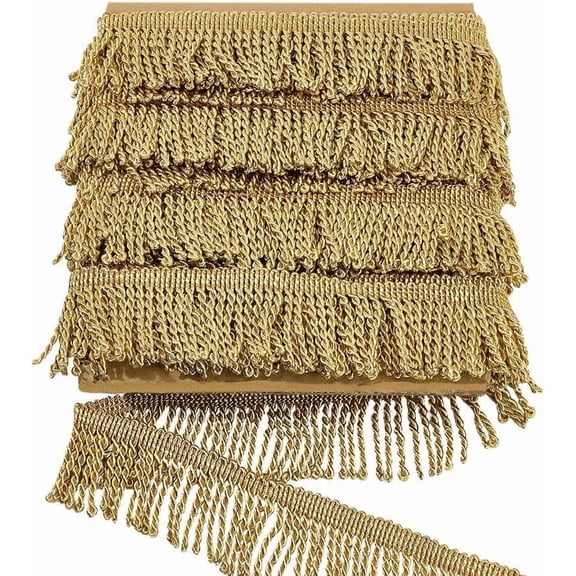 12 Yardsx2.2Inch Fringe Trim Chainette Sewing Lace Trim Fringe Tassel Trim Polyester-Made Decorative Fringe Trim