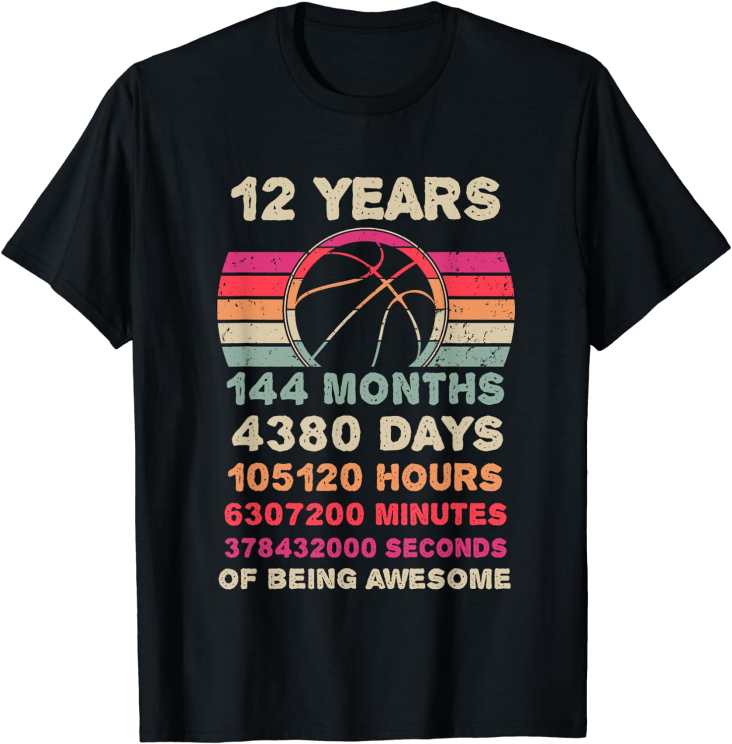 12 Year Old Basketball Birthday 12th Birthday Boy Girl T-Shirt
