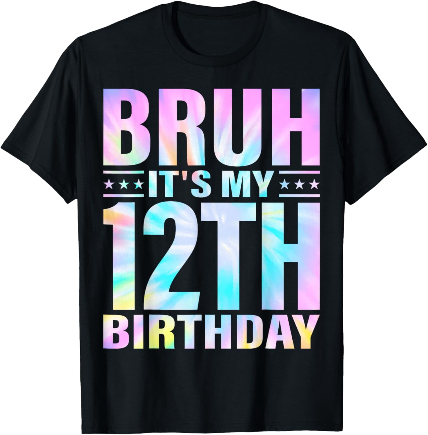 "Bruh It's My 12th Birthday" Banner - Blue Glitter Party Sign For Teen Boys