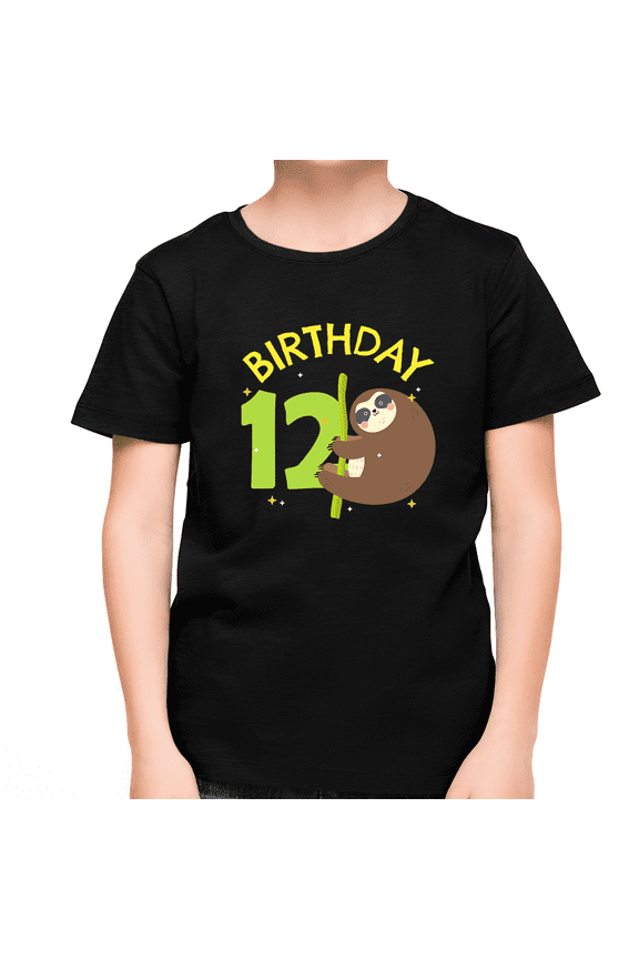 12 Year Old Birthday Boy Shirt Sloth 12th Birthday Outfit Boys Birthday Shirt Boy Happy Birthday Shirt