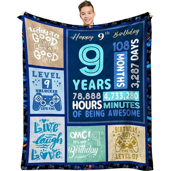 12 Year Old Boy Gifts, Birthday Gifts for Age 12 Boy, Cool Presents for 12 Year Old Boys, Boys 12 yr Old Gift Ideas, 12th Birthday Decorations for Boy Throw Blanket 60 x 50 Inch