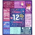 thumbnail image 1 of 12 Year Old Girl Gift Ideas Blankets 50x60 Inches, Birthday Gifts for 12 Year Old Girls, 12th Birthday Decorations for Girls Throw Blanket, 1 of 7