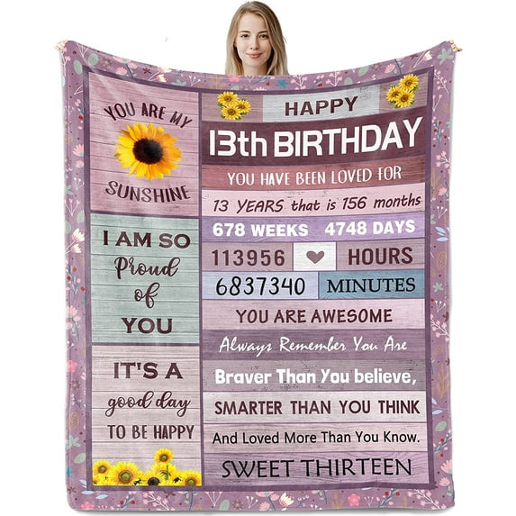 12 Year Old Girl Gifts for Birthday, 12 Year Old Girl Gifts, 12th Birthday Decorations for Girls Boys, 12th Birthday Gifts for Girls, Birthday Gifts for 12 Year Old Girls Blanket 50"x60"
