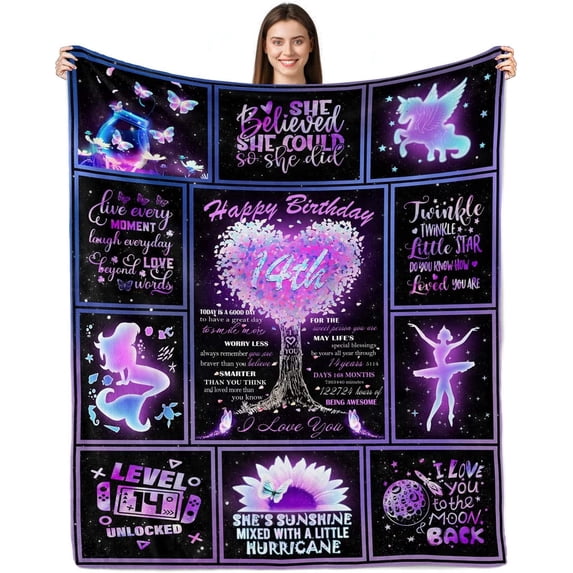 12 Year Old Girl Gifts for Birthday, 12th Birthday Gifts for Girls, 12th Birthday Decorations for Girls, Birthday Gifts for 12 Year Old Girls, 12 Year Old Girl Gift Ideas Throw Blanket 60"x50"