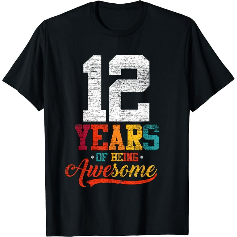 Vintage 12th Birthday Shirt Gift 12 Years Old Being Awesome Vintage 12th Birthday Shirt Gift 12 Years Old Being Awesome