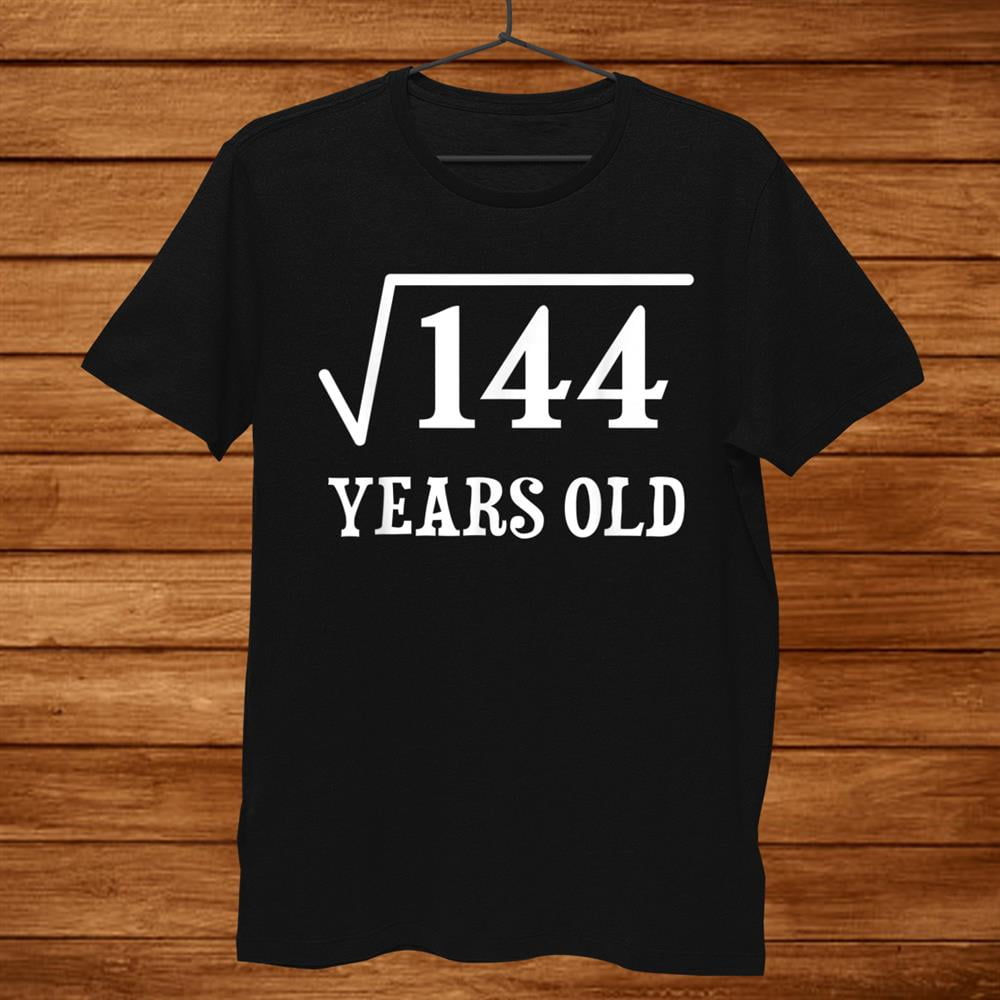 12-years-old2th-birthday-gift-square-root-of44-shirt-gift-black-unisex