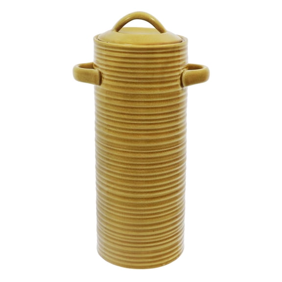 12" Yellow Ceramic Container by Ashland