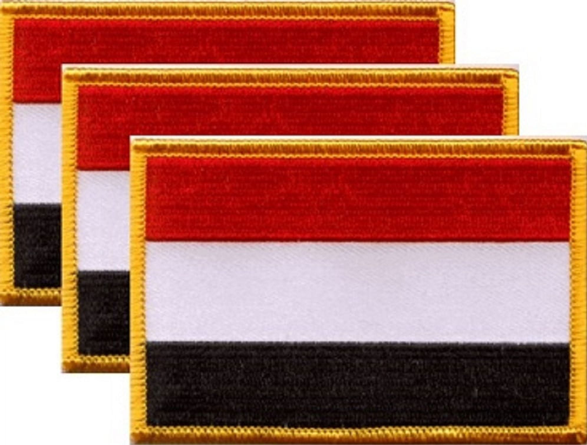 12 Yemen Flag Patches, Embroidered Iron On or Sew On, Measures 3.50" x 2.25"