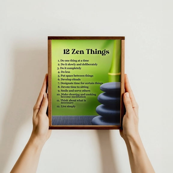 12 Zen Things Mindfulness Inspirational Quote Home Decor