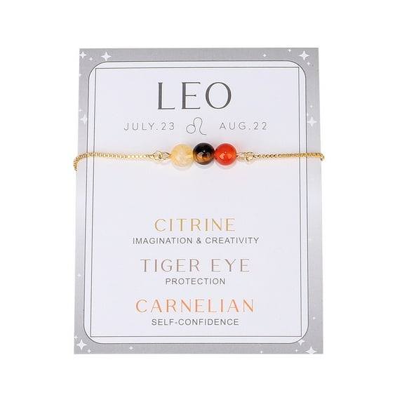 12 Zodiac Bracelets For Women Men Natural Stone Beaded Gemstone Jewelry