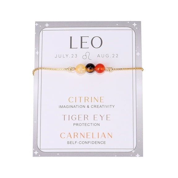 12 Zodiac Bracelets For Women Men Natural Stone Beaded Gemstone Jewelry