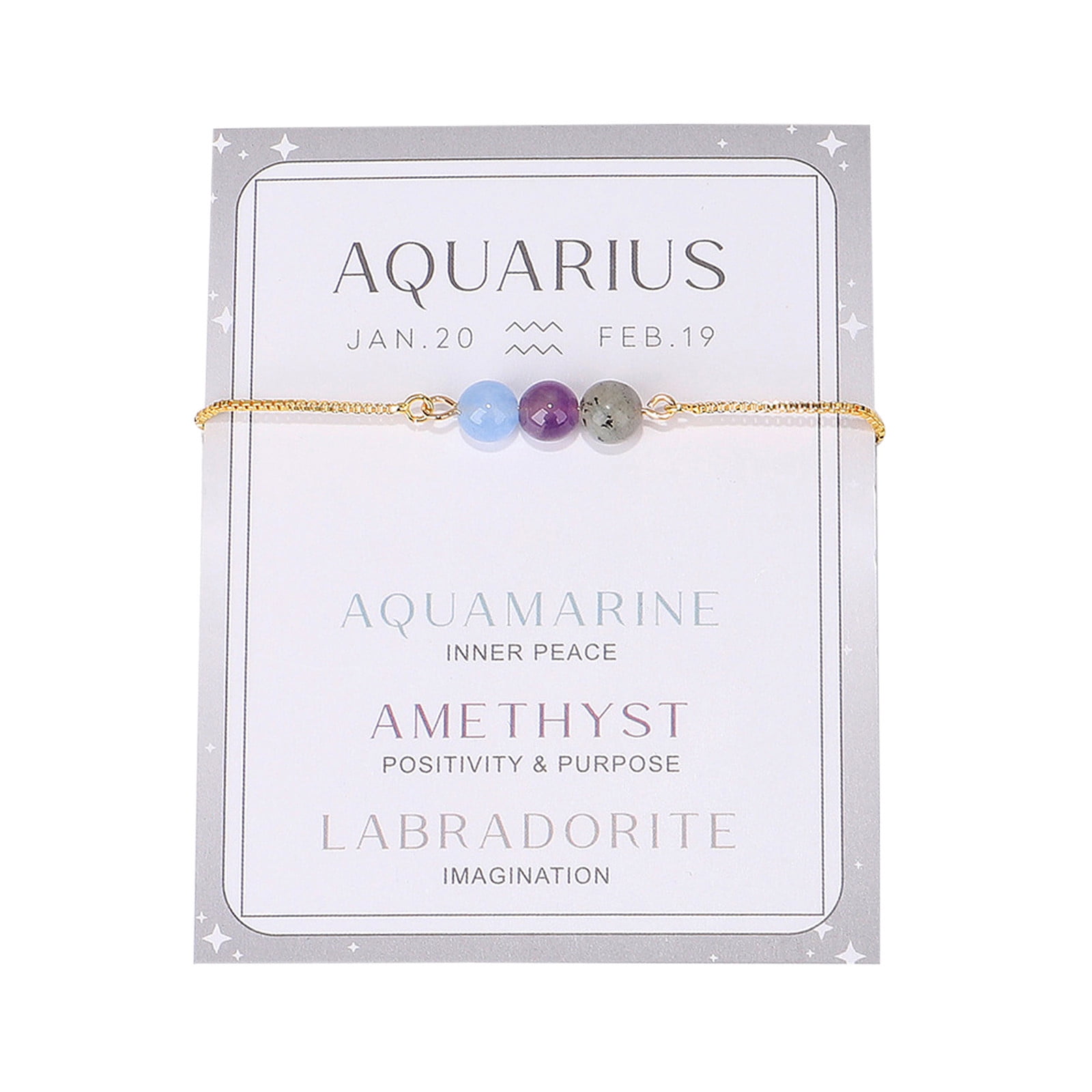 12 Zodiac Bracelets For Women Men Natural Stone Bracelets Gemstone