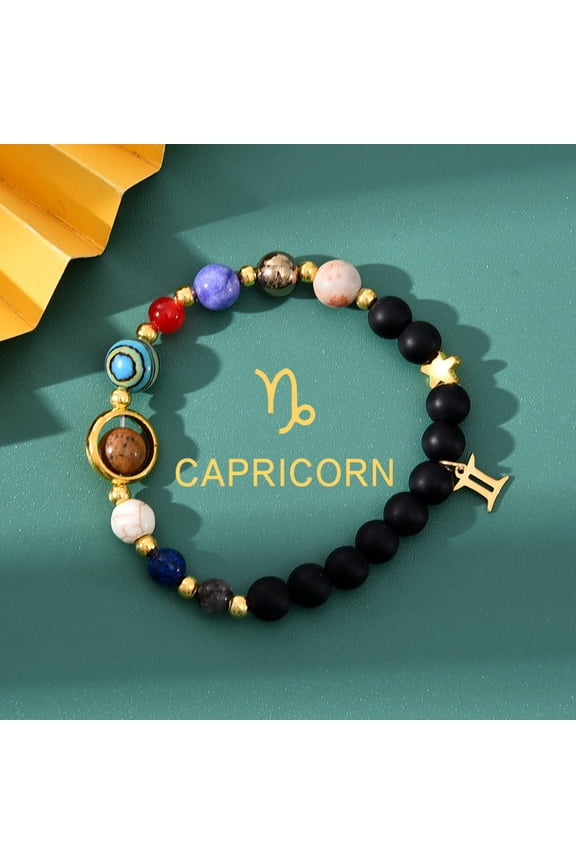12 Zodiac Constellation Bracelets with Charms | Birthday Gifts for Women Girls Teens | Stainless Steel Adjustable Astrology Jewelry | Gift Box & Card Included (1PC)