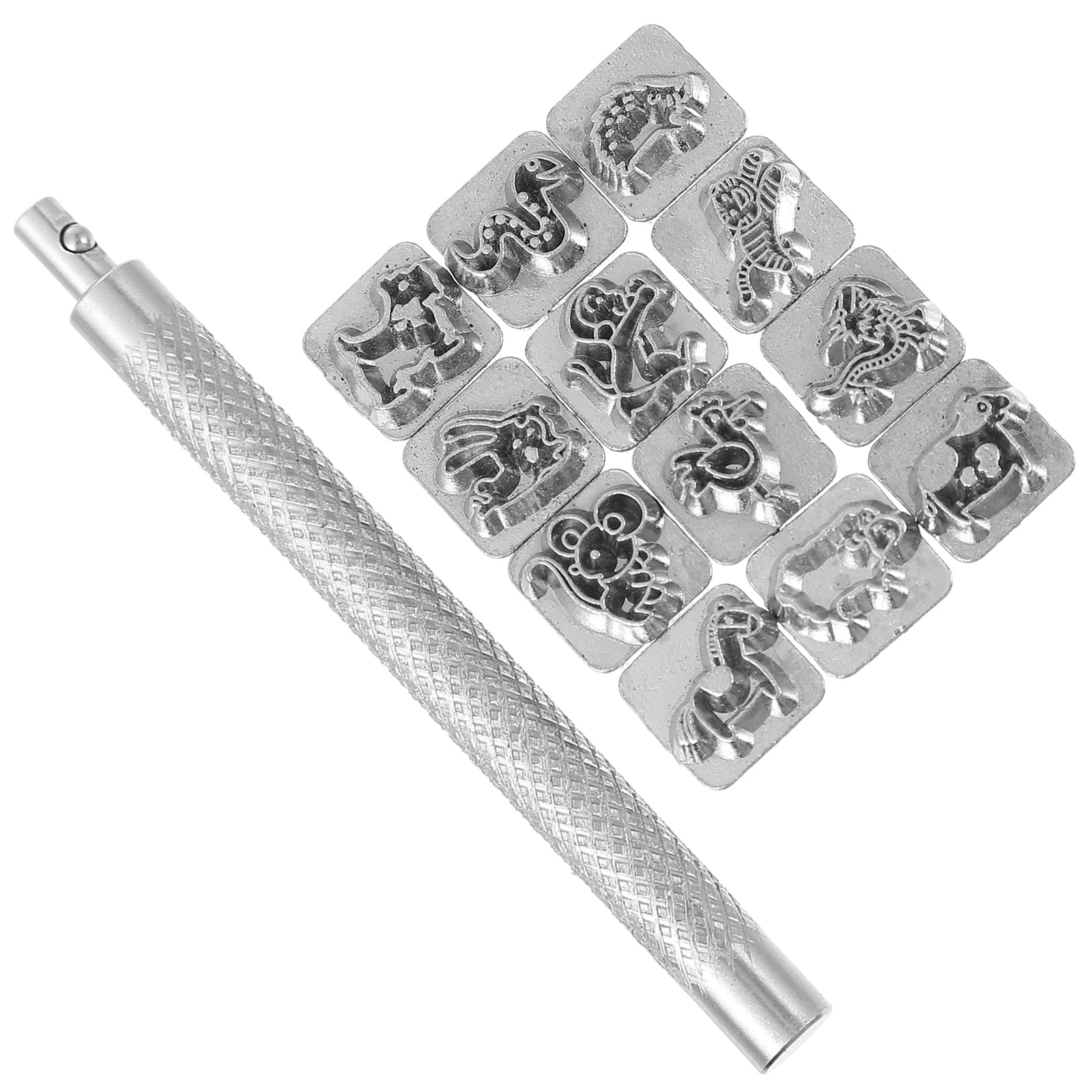 12 Zodiac Prints Leather Stamping Tool Chinese Theme Stamps Postage Leathercraft Tools Punch