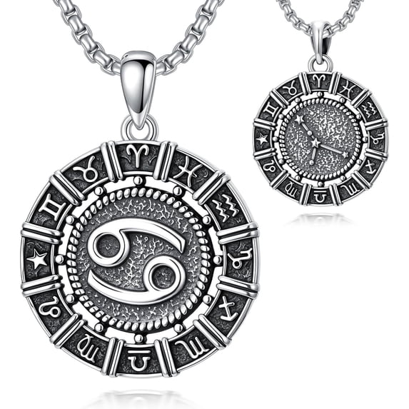 12 Zodiac Sign Necklaces 925 Sterling Silver Constellation Pendant ...