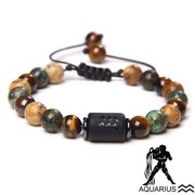 SWEET T 52 12 Zodiac Signs Constellation Bracelet for Men and Women (Unisex) - Natural Stones