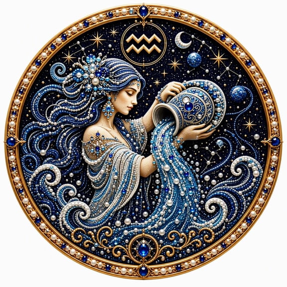 12 Zodiac Signs Pearl Art Kit, DIY Pearl Canvas Craft Set， All-In-One Craft Supplies, Beginner Friendly, Relaxing DIY Pearl Diamond Art Home Decor Gift