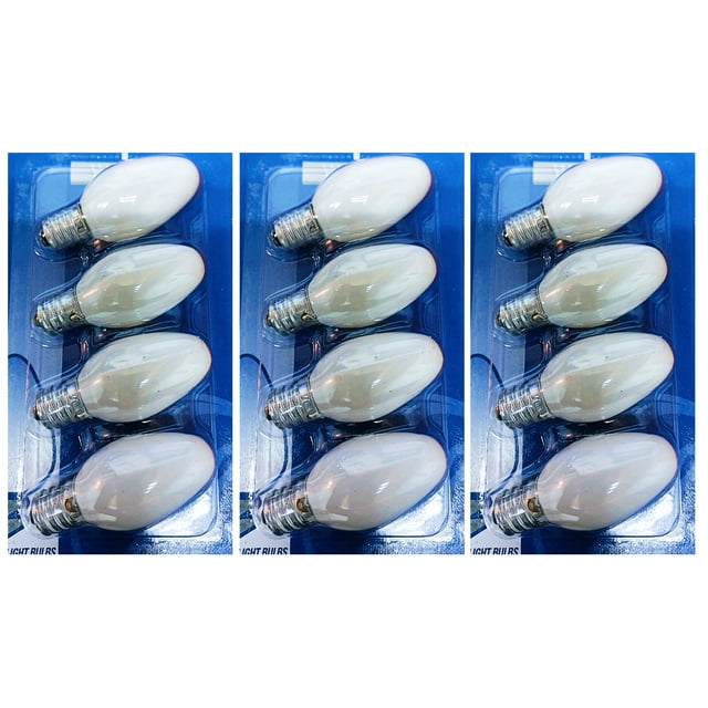 (12 bulbs) GE 69836 Frosted C7 Night Light Incandescent Night Light