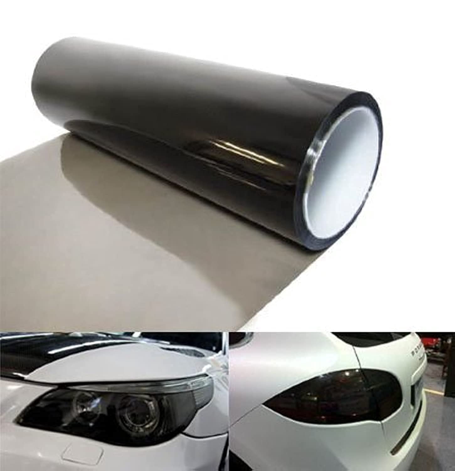 12"x12" Car Headlight Tail Lights Fog Wrap Cover Amber Gloss PVC Film Tint