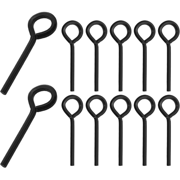 12 count 5/32 inch Hex Dogging Key with Full Loop, Standard Allen Wrench for Push Bar Panic Exit Device Door, Metal Key Set (Black)