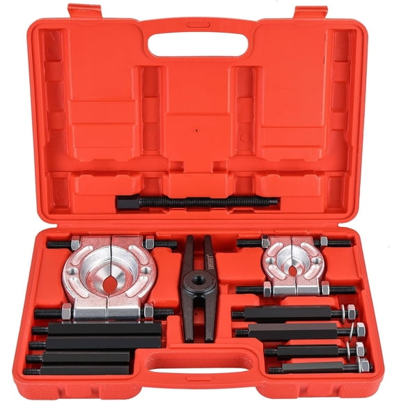 12 count Bearing Puller Set, Heavy Duty 5-Ton-Capacity Bearing Separator Kit with 2" and 3" , Wheel Hub Axle Puller Set Bearing Splitter Puller Kit Pinion Wheel Bearing Removal Kit (Red)