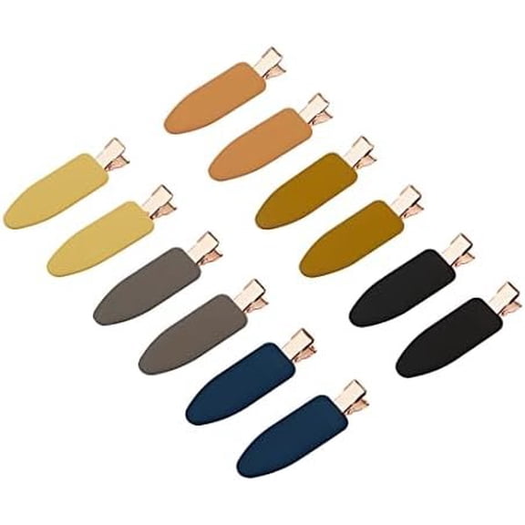 12 count No Bend Hair Clips, No Crease Curl Pin Clips for Makeup Application,2022 style, non-slip.Hair won't get caught between plastic attached to metal. (Morandi)...