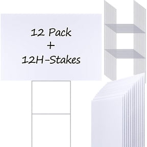 12 count Blank Yard Signs with Stakes 17 x 12 Inches Corrugated Writing Boards Plastic Poster Board Sign Sheet Lawn Signs for Garage Signs Rent Guidepost Easter Christmas Birthday Decor