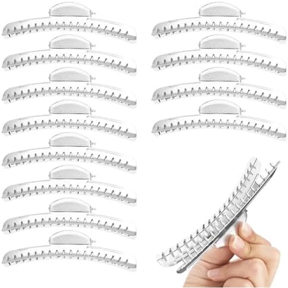 12 count Butterfly Hair Clips, Metal Finger Wave Clips with Tips - Small Hair Clamps for Wavy Hair Styling ()