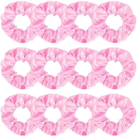 12 count Light Hair Scrunchies - Bulk Satin Hair Ties for Girls - Hair Accessories & Party Favors
