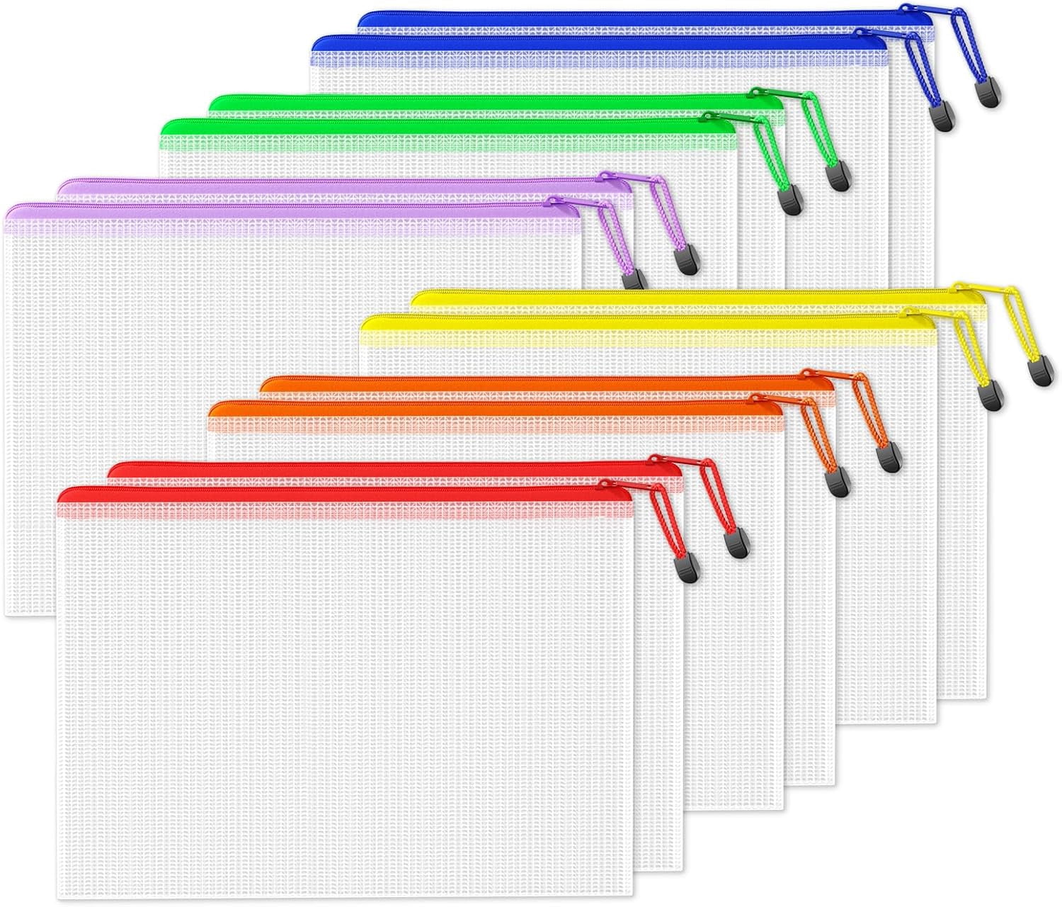 12 count Mesh Zipper Pouch 11x16, Large Storage Bags for Board & Puzzle