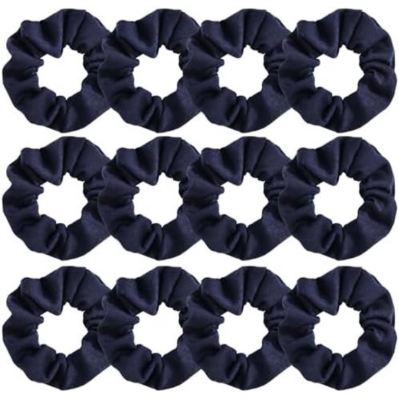 12 count Navy Blue Scrunchies Hair Ties Scrunchies for Women Girls Hair Accessories Elastic Hair Ponytail Holder
