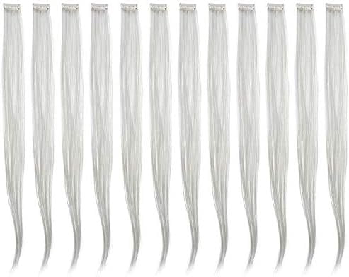 12 count Straight One Color Party Highlights Clip in Hair Extensions ...