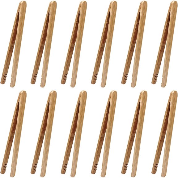 12 count Tongs 7 Inch Toast Tongs for Serving Pickle Muffin, Cheese Fruits Salad, Toast & Bread