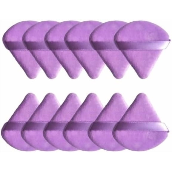 12 count Triangular Puff, Makeup Sponge Soft Puff, Multifunctional Wet and Dry Makeup Sponge, Suitable for Loose Liquid Foundation Contouring ()